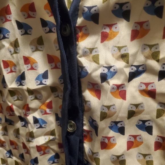 Z&I Women Blouse Size L Colorful Owls - Picture 2 of 6